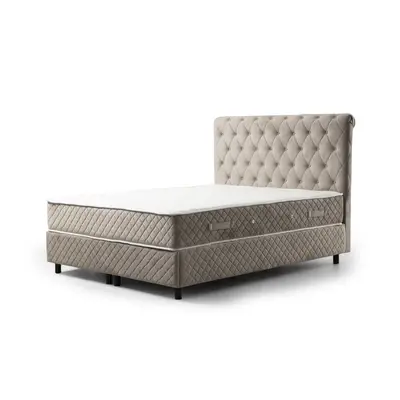 Béžová boxspring postel s úložným prostorem 140x200 cm Sonata – Kalune Design