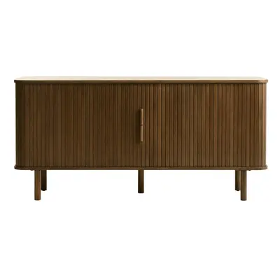 Hnědá nízká komoda v dekoru dubu s posuvnými dveřmi 76x160 cm Cavo – Unique Furniture