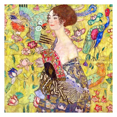 Reprodukce obrazu Gustav Klimt - Lady With Fan, 50 x 50 cm