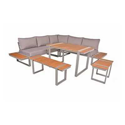 Béžový kovový zahradní lounge set pro 6 Aurea – Garden Pleasure