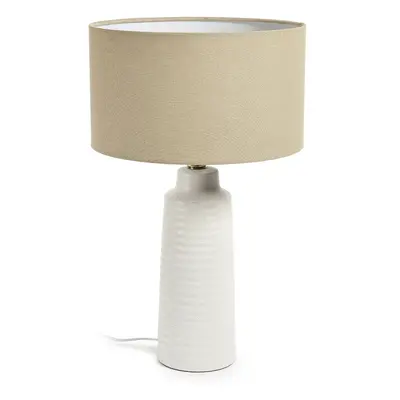 Bílá stolní lampa s textilním stínidlem (výška 58 cm) Mijal – Kave Home