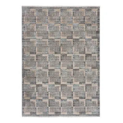 Šedo-béžový koberec 200x290 cm Evelyn Blocks – Flair Rugs