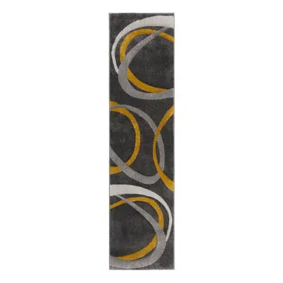 Okrově žluto-šedý běhoun 66x300 cm Elude Orb – Flair Rugs