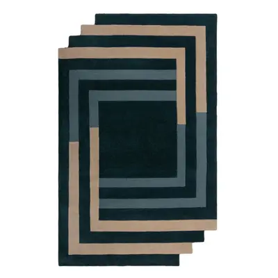 Tmavě zelený ručně tkaný vlněný koberec 150x240 cm Labyrinth Shaped – Flair Rugs