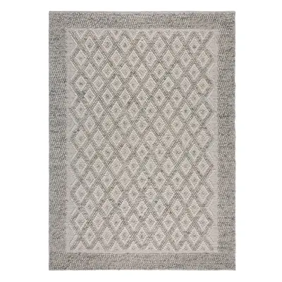 Šedý ručně tkaný koberec s příměsí vlny 80x150 cm Minerals Diamond – Flair Rugs