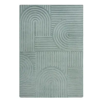 Tyrkysový vlněný koberec Flair Rugs Zen Garden, 120 x 170 cm