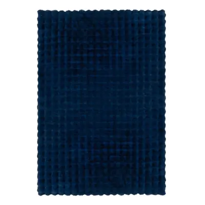 Tmavě modrá syntetická kožešina 80x150 cm Waffle Faux Fur – Flair Rugs