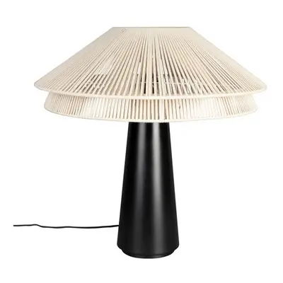 Černobílá stolní lampa s textilním stínidlem (výška 62 cm) Elon – Dutchbone