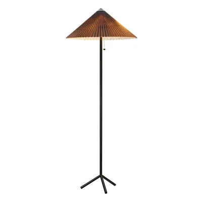 Černo-šedá stojací lampa s textilním stínidlem (výška 140 cm) Plisado – Markslöjd