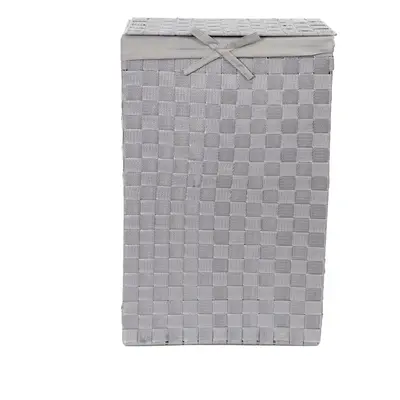 Šedý koš na prádlo s víkem Compactor Laundry Basket Linen, výška 60 cm