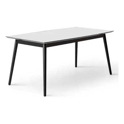 Bílo-černý rozkládací jídelní stůl s bílou deskou 90x165 cm Meza – Hammel Furniture