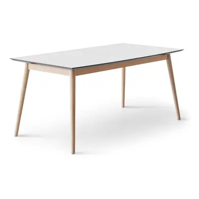 Rozkládací jídelní stůl s bílou deskou v bílo-přírodní barvě 100x210 cm Meza – Hammel Furniture