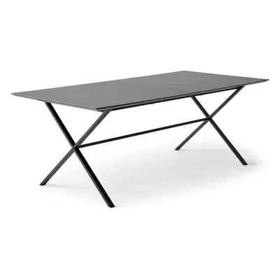 Černý rozkládací jídelní stůl s černou deskou 100x210 cm Meza – Hammel Furniture