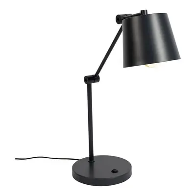 Černá stolní lampa s kovovým stínidlem (výška 60 cm) Hajo – White Label