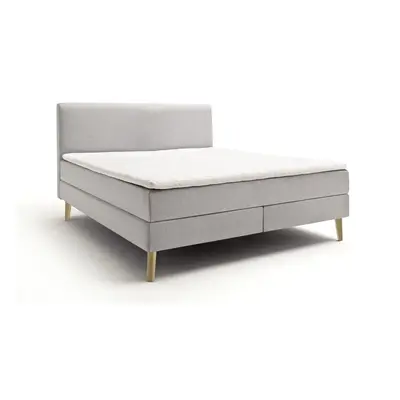 Světle šedá boxspring postel 160x200 cm Greta – Meise Möbel