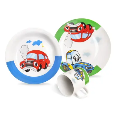 3dílný dětský porcelánový jídelní set Orion Cars