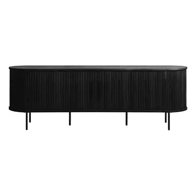 Černý TV stolek v dekoru dubu 56x180 cm Nola – Unique Furniture