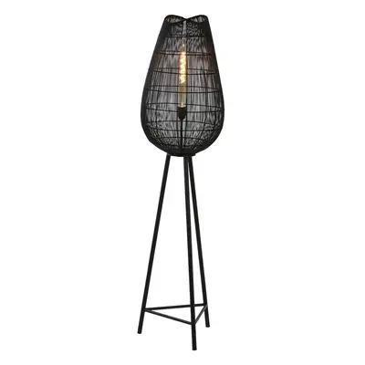 Matně černá stojací lampa s kovovým stínidlem (výška 145 cm) Yumi – Light & Living