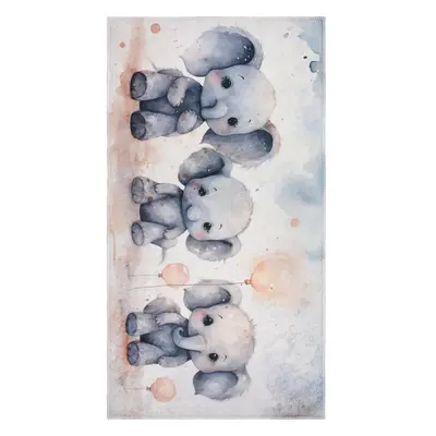 Světle šedý dětský koberec 80x150 cm Baby Elephants – Vitaus