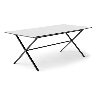 Bílý rozkládací jídelní stůl s bílou deskou 100x210 cm Meza – Hammel Furniture