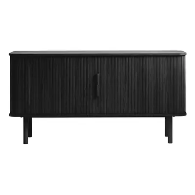 Černá nízká komoda v dekoru dubu s posuvnými dveřmi 76x160 cm Cavo – Unique Furniture