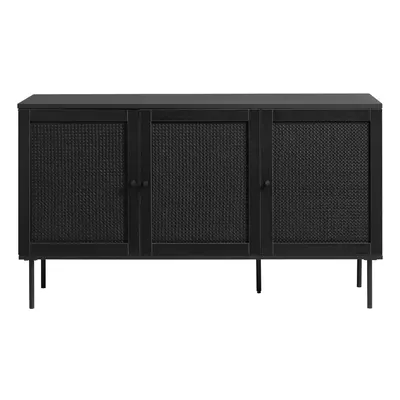 Černá nízká komoda v dekoru dubu 140x80 cm Pensacola – Unique Furniture