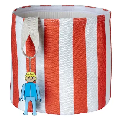 Červený látkový dětský koš na hračky ø 30x28 cm Stripes – Playmobil