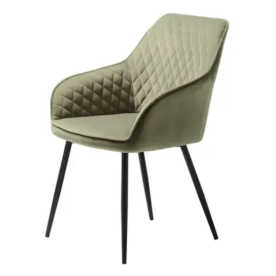 Khaki sametová jídelní židle Milton – Unique Furniture