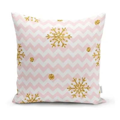 Vánoční povlak na polštář Minimalist Cushion Covers Golden Snowflakes, 42 x 42 cm