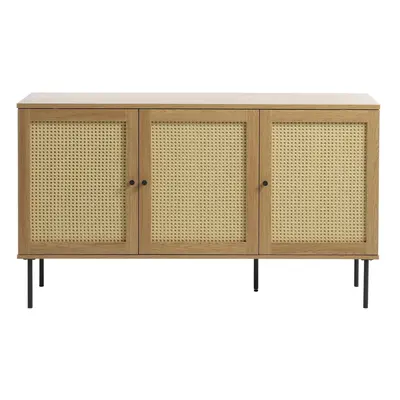 Nízká komoda v dekoru dubu v přírodní barvě 140x80 cm Pensacola – Unique Furniture