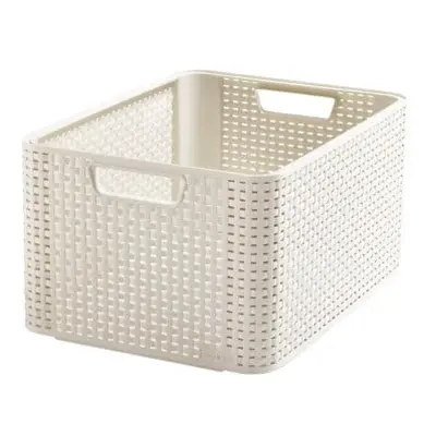 Krémový plastový úložný box 29x39x17 cm Style – Curver