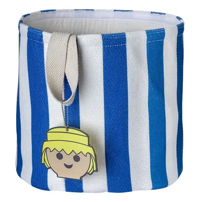 Modrý látkový dětský koš na hračky ø 30x28 cm Stripes – Playmobil