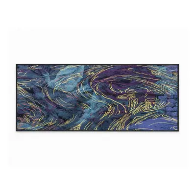 Tmavě modrý pratelný koberec 80x150 cm Swirls – Oyo Concept