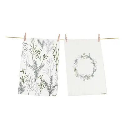 Bavlněné utěrky v sadě 2 ks 50x70 cm Christmas Twigs – Butter Kings