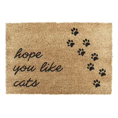 Rohožka z kokosového vlákna 60x90 cm Hope You Like Cats – Artsy Doormats