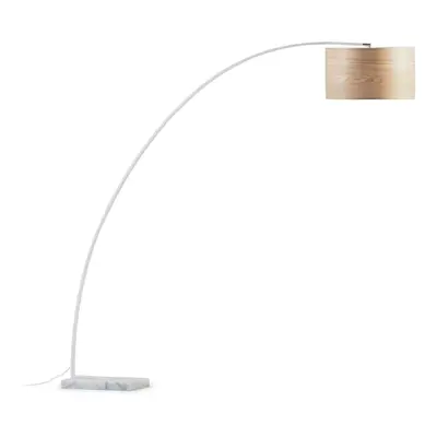 Stojací lampa v přírodní barvě s textilním stínidlem (výška 210 cm) Chop – Kave Home