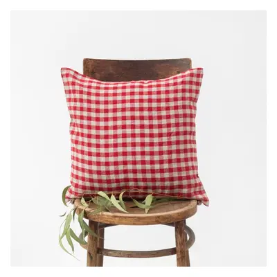 Lněný povlak na polštář 40x40 cm Red Gingham – Linen Tales