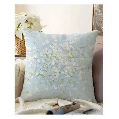 Modrý povlak na polštář s příměsí bavlny Minimalist Cushion Covers Blossom, 55 x 55 cm