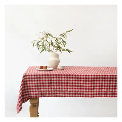 Lněný ubrus 140x300 cm Red Gingham – Linen Tales