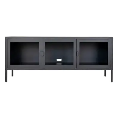 Černý kovový TV stolek 130x55 cm Brisbane – House Nordic