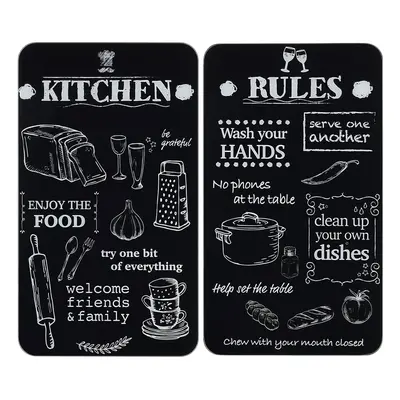 Kryty na sporák z tvrzeného skla v sadě 2 ks 52x30 cm Kitchen Rules – Maximex