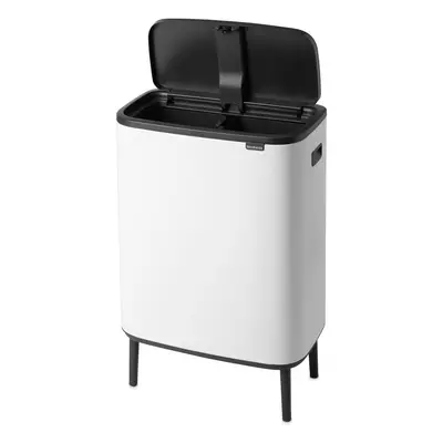 Bílý dotykový ocelový odpadkový koš na tříděný odpad 2x30 l Bo Touch Bin Hi – Brabantia