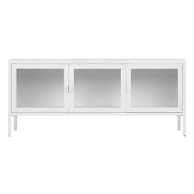 Bílý kovový TV stolek 130x55 cm Brisbane – House Nordic