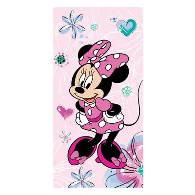 Růžová bavlněná dětská osuška 70x140 cm Minnie – Jerry Fabrics