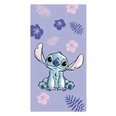 Fialová bavlněná dětská osuška 70x140 cm Lilo and Stitch – Jerry Fabrics