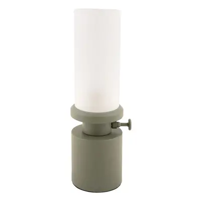 Khaki LED stmívatelná stolní lampa s kovovým stínidlem/se skleněným stínidlem (výška 29,5 cm) Ca