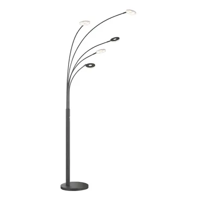 Černá LED stmívatelná stojací lampa (výška 225 cm) Dent – Fischer & Honsel