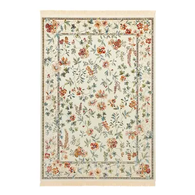 Krémový koberec z viskózy 195x300 cm Oriental Flowers – Nouristan