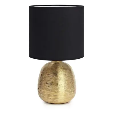 Stolní lampa s textilním stínidlem v černo-zlaté barvě (výška 37,5 cm) Oscar – Markslöjd