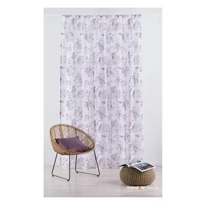 Bílo-fialová záclona 300x260 cm Elsa – Mendola Fabrics